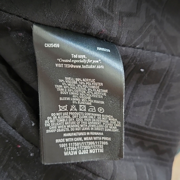 Ted Baker Womans Black & Gold Glitter Thread Fitted Jacket - Picture 8 of 9